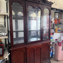 china cabinet cherry brown