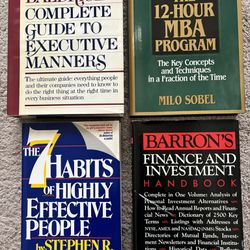 Classic Bestselling Business Books.  Lot of 4 books, new condition.  The 12-Hour MBA Program, The 7 Habits Of Highly Effective People, Letitia Baldrid