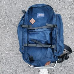 Vintage Jansport Blue External Frame Backpack w Hip Wings Hiking Made in USA