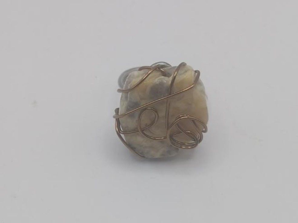 Wired wrapped Jasper ring Size 6.5