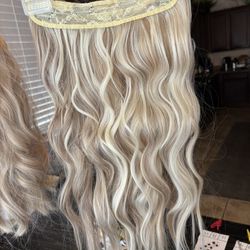Real Hair (3) Natural Blonde Halos With Clips