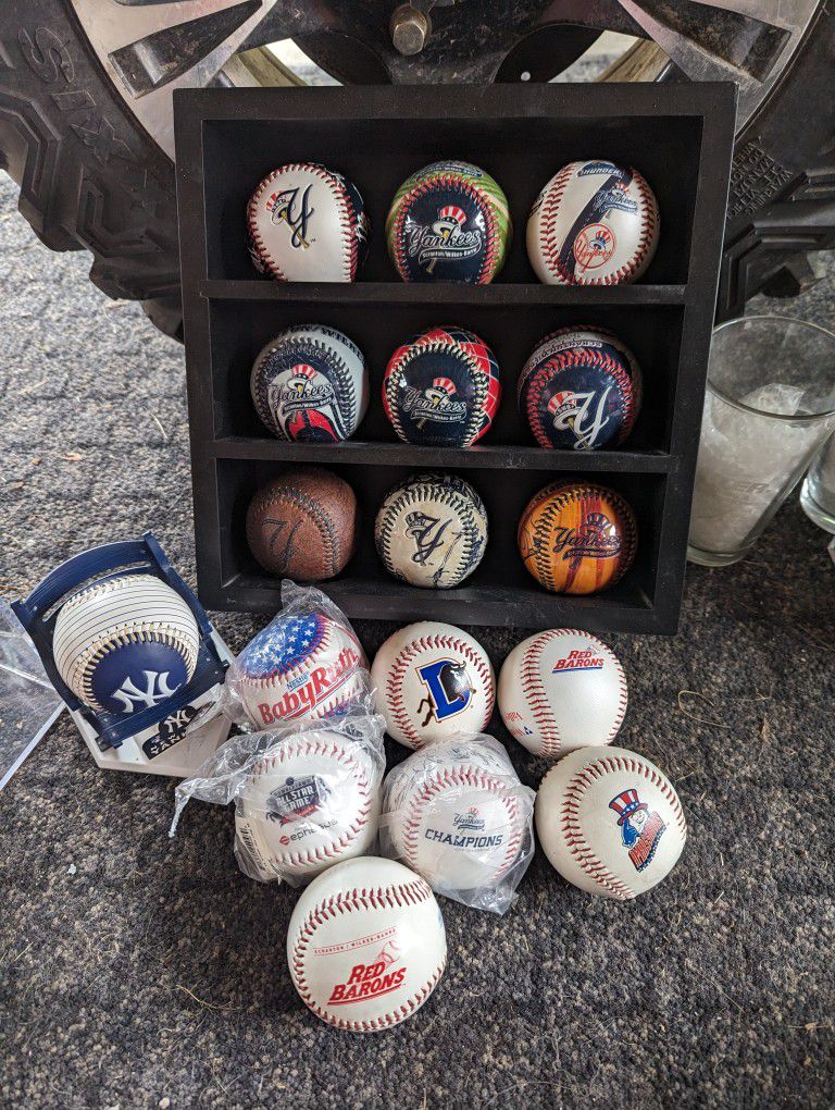 autographed baseball helmet and other baseball memorabilia