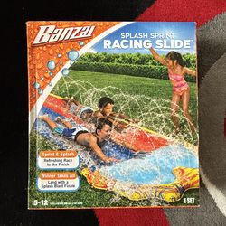 Brand new Banzai Splash Sprint Racing Slide - Dual-Lane Outdoor Inflatable Water Slide - 16' Long $22 obo