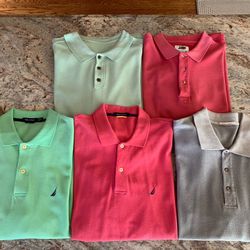 MENS XL SHORT SLEEVE POLO SHIRTS, ASSORTED COLORS,NAUTICA, FIELD GEAR, $2 EACH