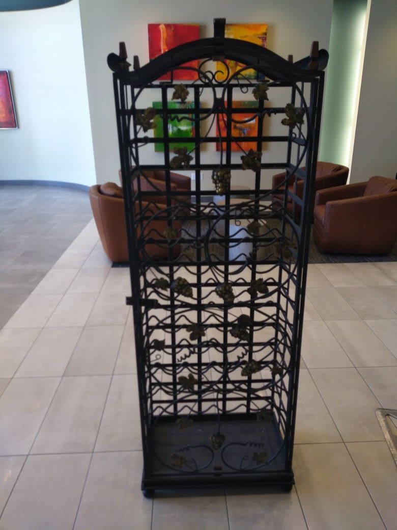 Beautiful Antique Wrought Iron Wine Rack