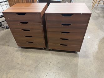 5-drawer rolling file or utility cabinet set