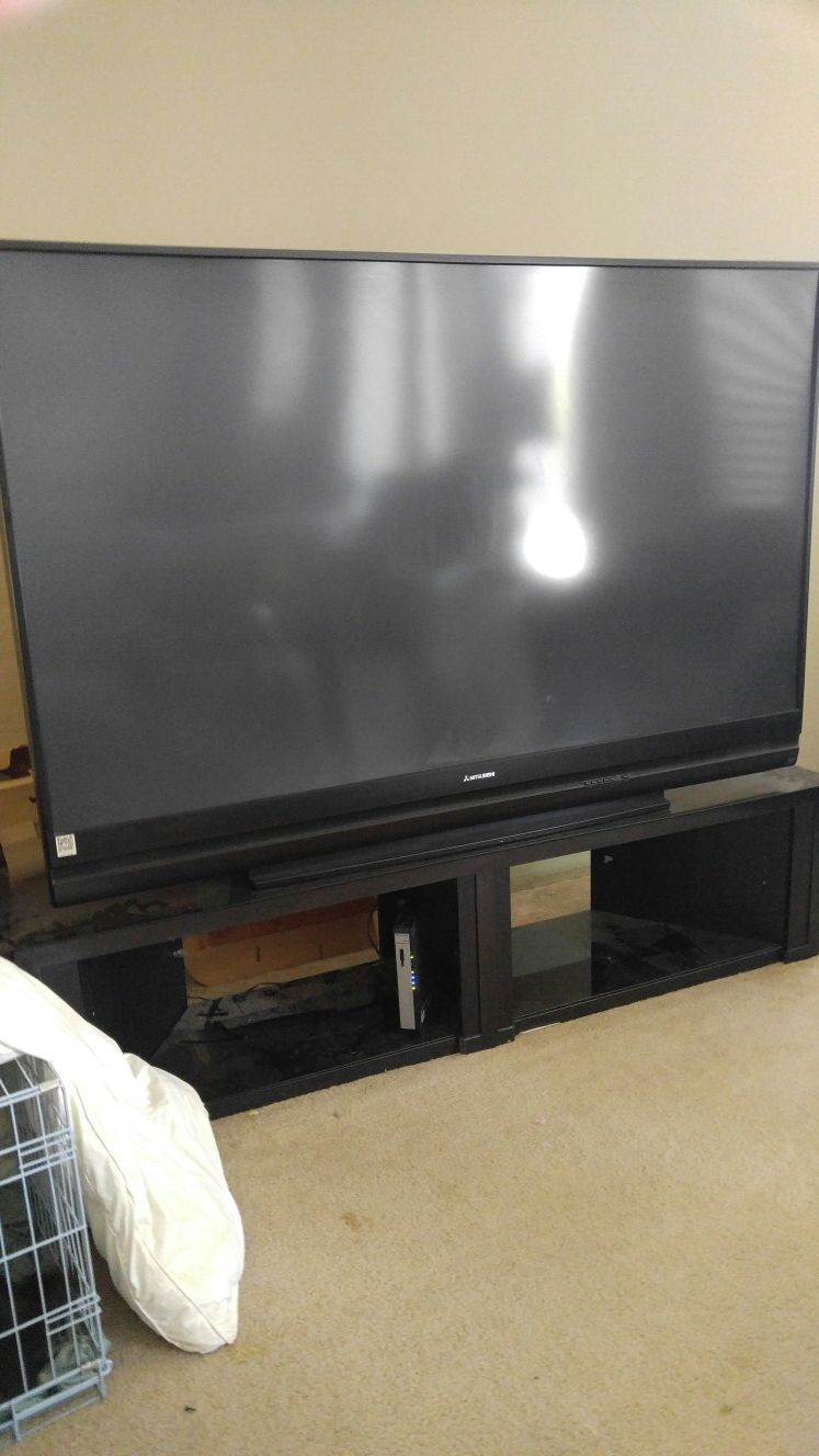 72 inch. Mitsubishi TV/and stand
