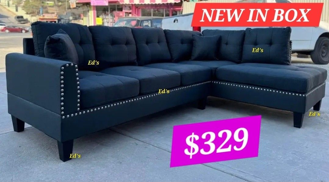 BRAND NEW 2PC SECTIONAL SOFA SET WITH ACCENT PILLOW INCLUDED $329
