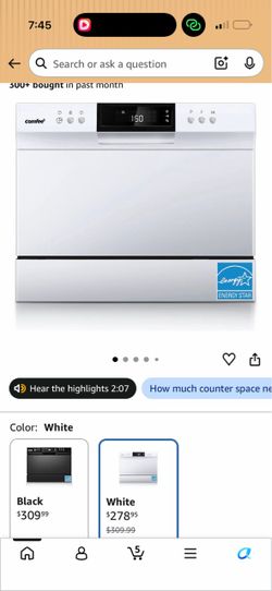 Comfee Countertop Dishwasher White