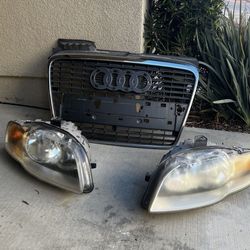 06 AUDI A4    OEM HEADLIGHTS AND GRILL ! Great Condition ! 