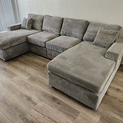Brand New 4 Pcs Sectional Grey Corduroy Fabric $489 $489 $489