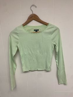 Wild Fable long-sleeve crop top light green XS