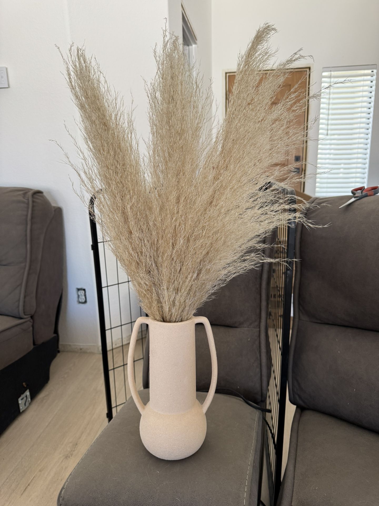 Vase W/ Pampas Grass