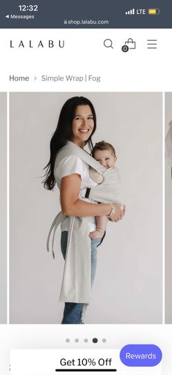 Lalabu Simple Wrap Babies 3lb-28lb $130 New Gray Fog 