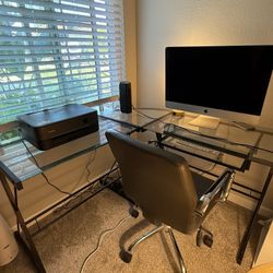 Glass And Metal Desk