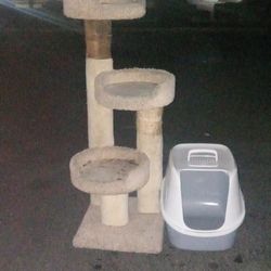 Cat Tower And Cat Litter Box