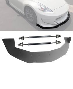 Fits 13-20 Nissan 370Z Amuse Style Front Bumper Lip Splitter Gunmetal Strut Rods