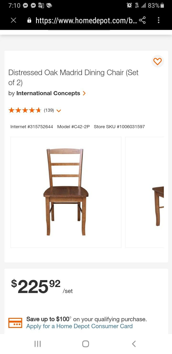 International Concepts Madrid Natural Wood Dining Chair