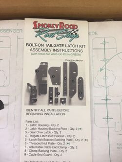  Ford Chevy Smokey Road rod shop stainless bolt on Tailgate latch kit