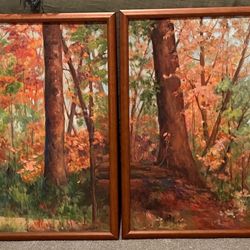 Two Piece Set Original Oil Paintings