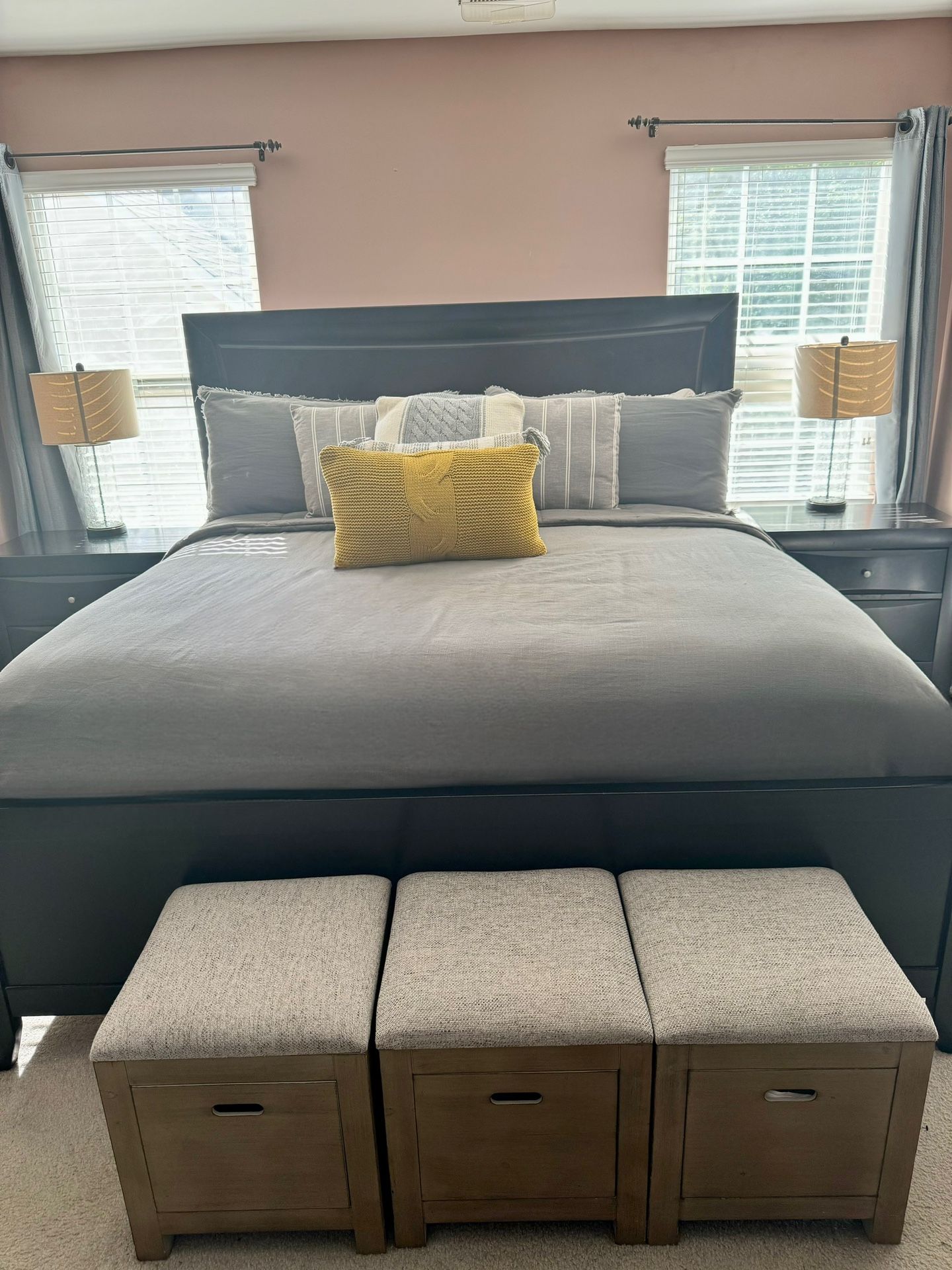 King bed and Two Night stands (mattress not Included)