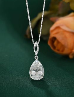 4CT Moissanite Necklace for Women 925 Sterling Silver D Color VVS1 Moissanite Pendant