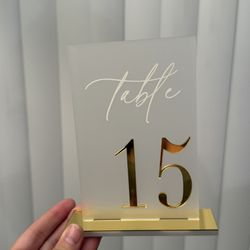 Wedding table numbers acrylic