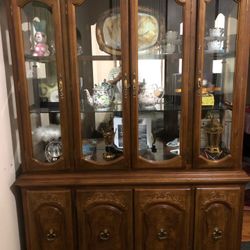 Beautiful Refinished Antique Curio Cabinet