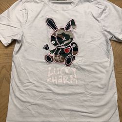 BKYS Lucky Charm Black Crewneck Embroidered Shirt Bunny Raised Rabbit Logo White/camo/pink Size medium 