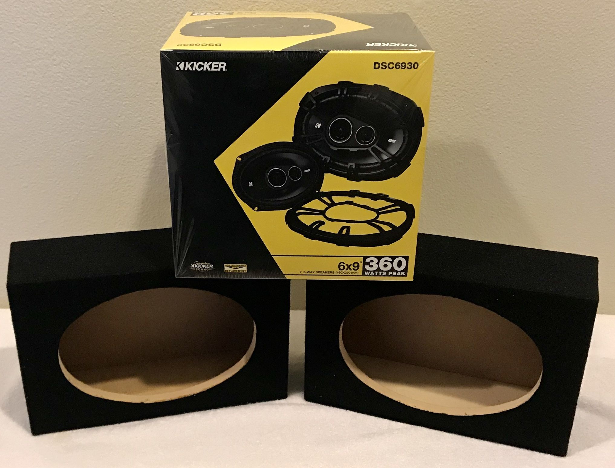 New Kicker 6x9” inch 360 Watts Car Audio Speakers + 6x9” inch Speaker Boxes (pair) No Credit Easy Financing 🔊🔥