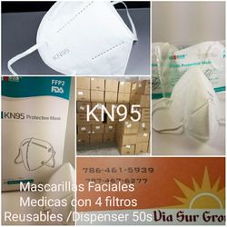 Mascarillas  KN95 caja 500's / 10s Dispenser 