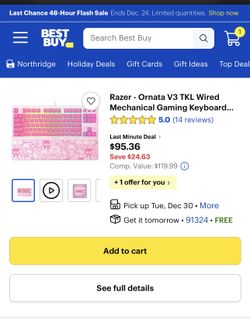 Razer - Ornata V3 TKL Wired Mechanical Gaming Keyboard...