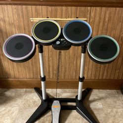 Rock Band Drum Set wireless XBDMS2 Xbox 360 - Original Sticks & Pedal - Tested
