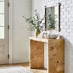 Studio McGee Ogden Burled Wood Console Table (Brand New)