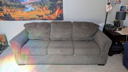 Gray fabric sleeper sofa