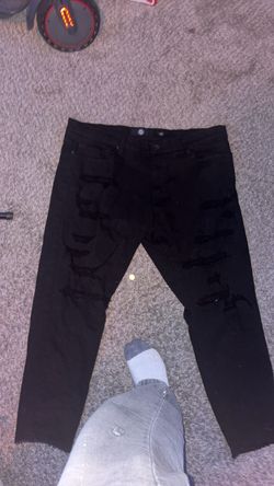 Distressed black jeans