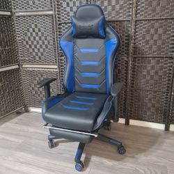 *Refurbished* Loungie Black and Blue Gaming Chair