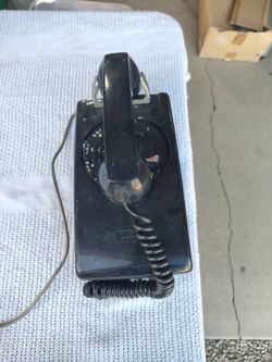 Vintage Rotary Wall Phone Northern  Black Mid Century