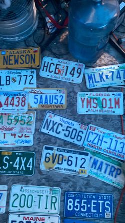 Vintage license plate collection