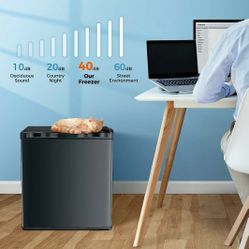 1.1 Cu.ft Upright Freezer with Compact Reversible Single Door,Removable Shelves Free Standing Mini Freezer with Adjustable Thermostat for Home/Kitchen