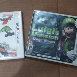 Nintendo 3ds Games, Luigi's Mansion And Mario Kart 7