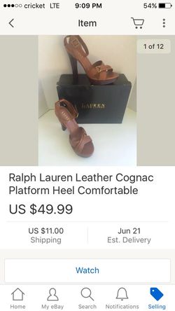 Ralph Lauren Cognac platform heels sandals