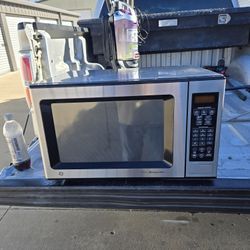 Big silver microwave