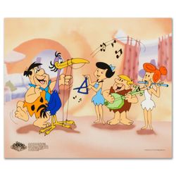 The Flintstones, "Fred Plays the Harp" Limited Edition Sericel with Letter of Authenticity.