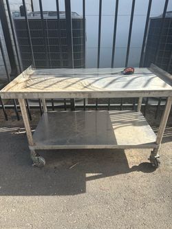 Stainless prep table on wheels