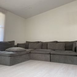 Gray Grey West Elm Harmony Modular Sectional Couch