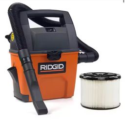 RIDGID 3 Gal. 3.5 Peak HP Handheld Shop Vacuum Wet Dry Vac with RIDGID SWEEP Dust Pan, Filter, Hose and Car Nozzle WD3050