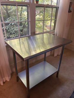 STABLEINK 18-Gauge Stainless Steel Prep Table with Undershelf 36”x24” 3ft NSF Certified Heavy Duty Metal Work Table Workbench for Commercial Kitchen R