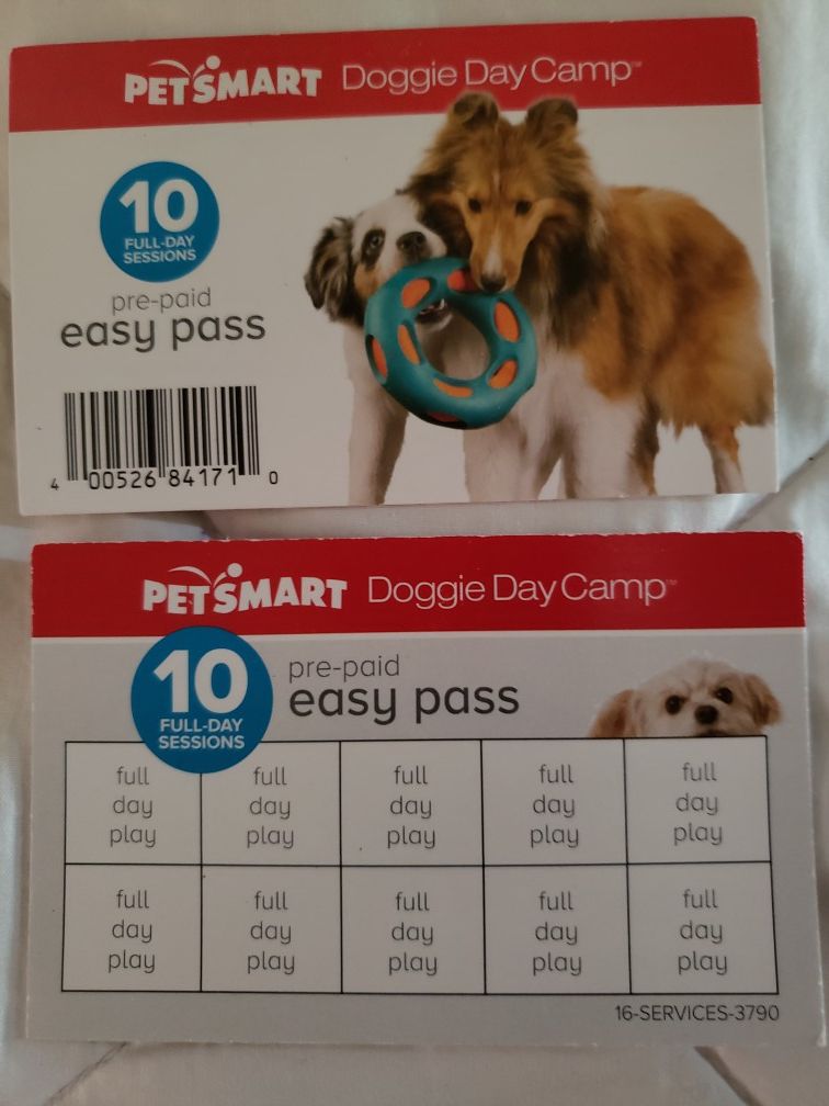 PetSmart Doggie Day Camp 10 FullDay Sessions PrePaid Easy Pass for