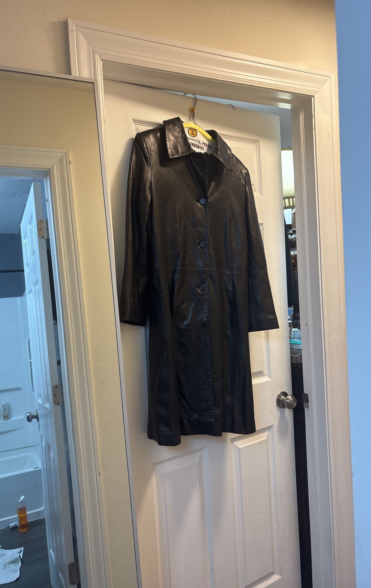 Black Leather Trench coat